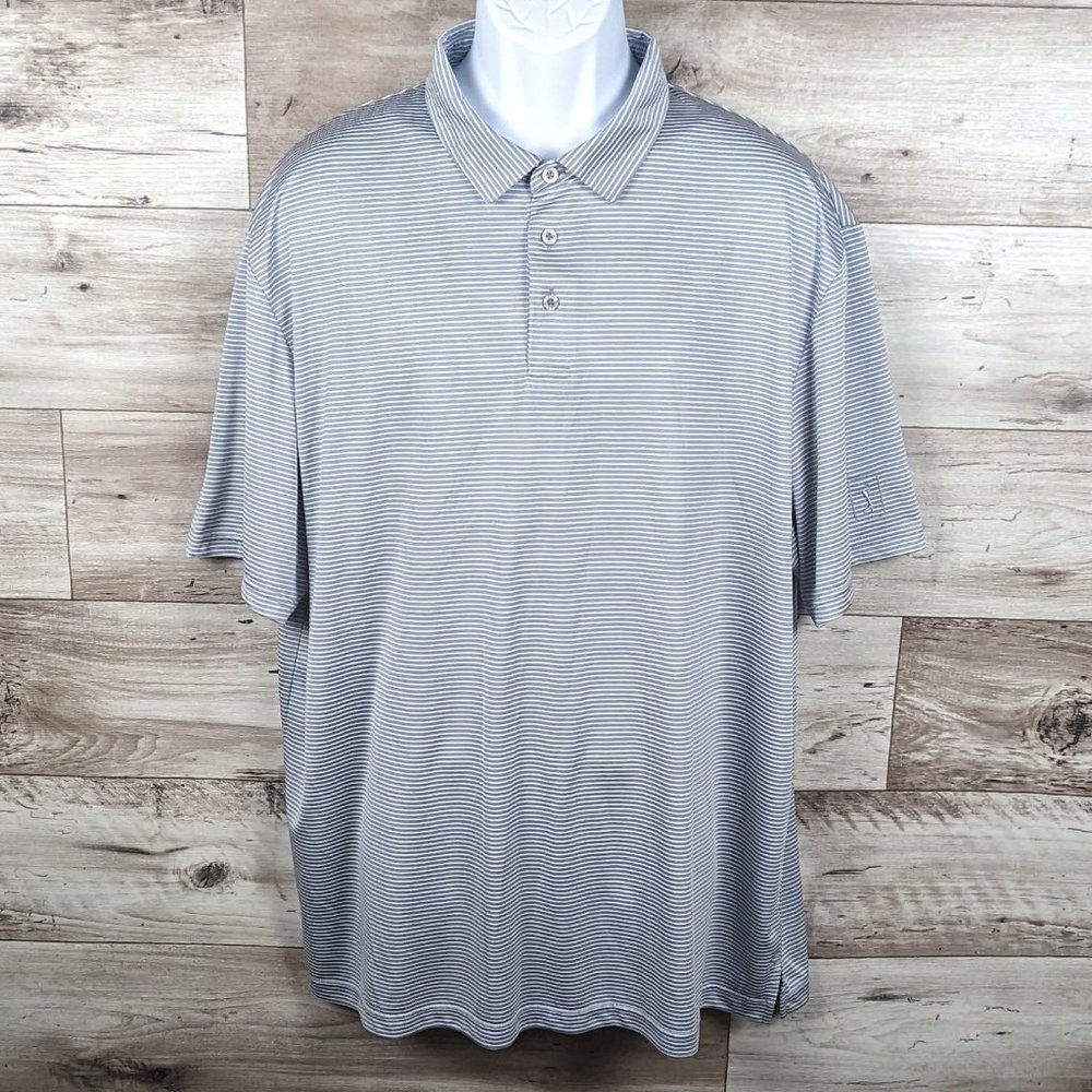 PGA Tour* Men's Short Sleeve # Button Straight Hem Pullover Polo Golf Shirt~ XXL